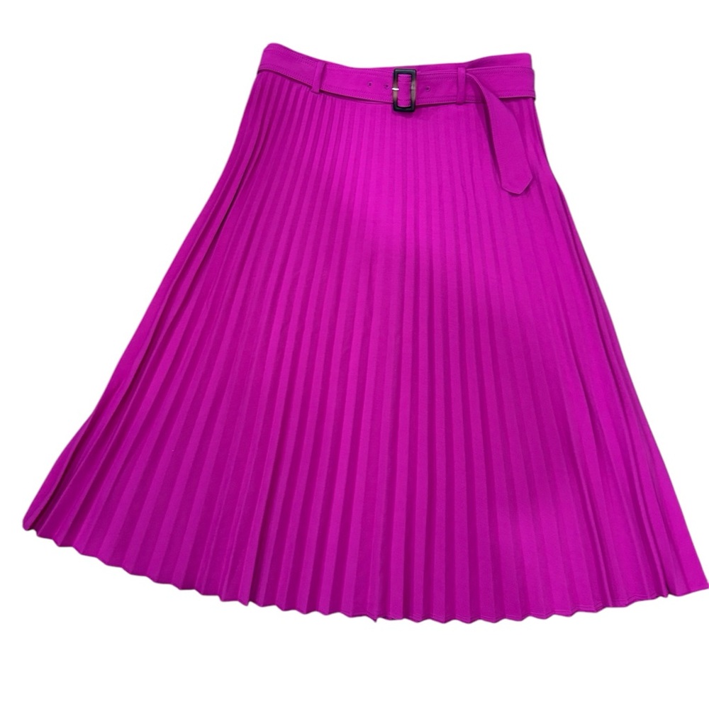 Ann Taylor Belted Pleated Midi Skirt - Picture 2 of 4
